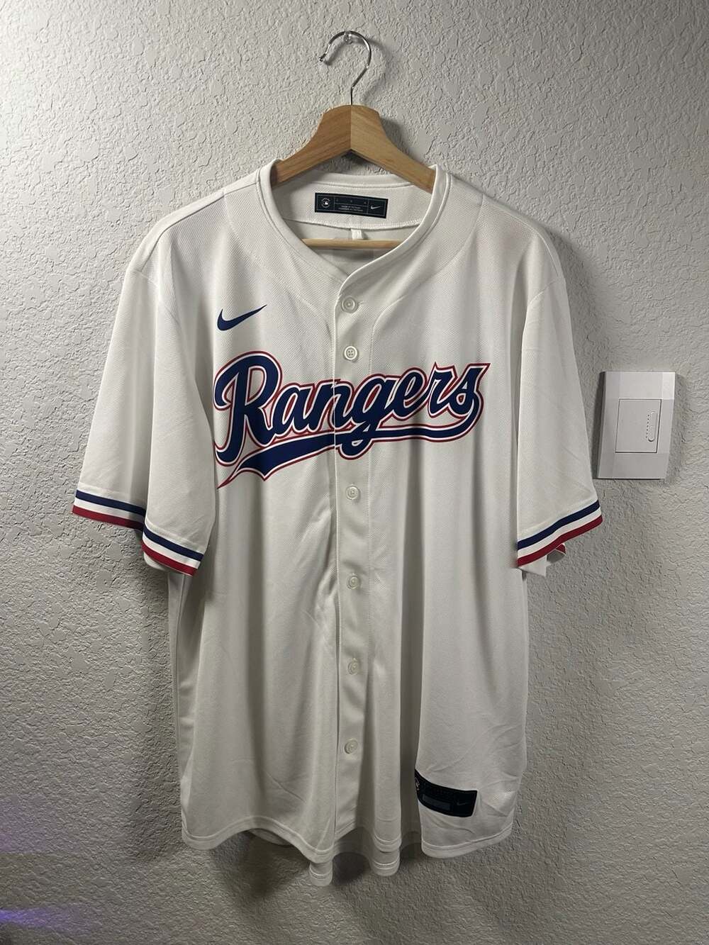 Nike Texas Rangers Jersey Size L White Baseball MLB